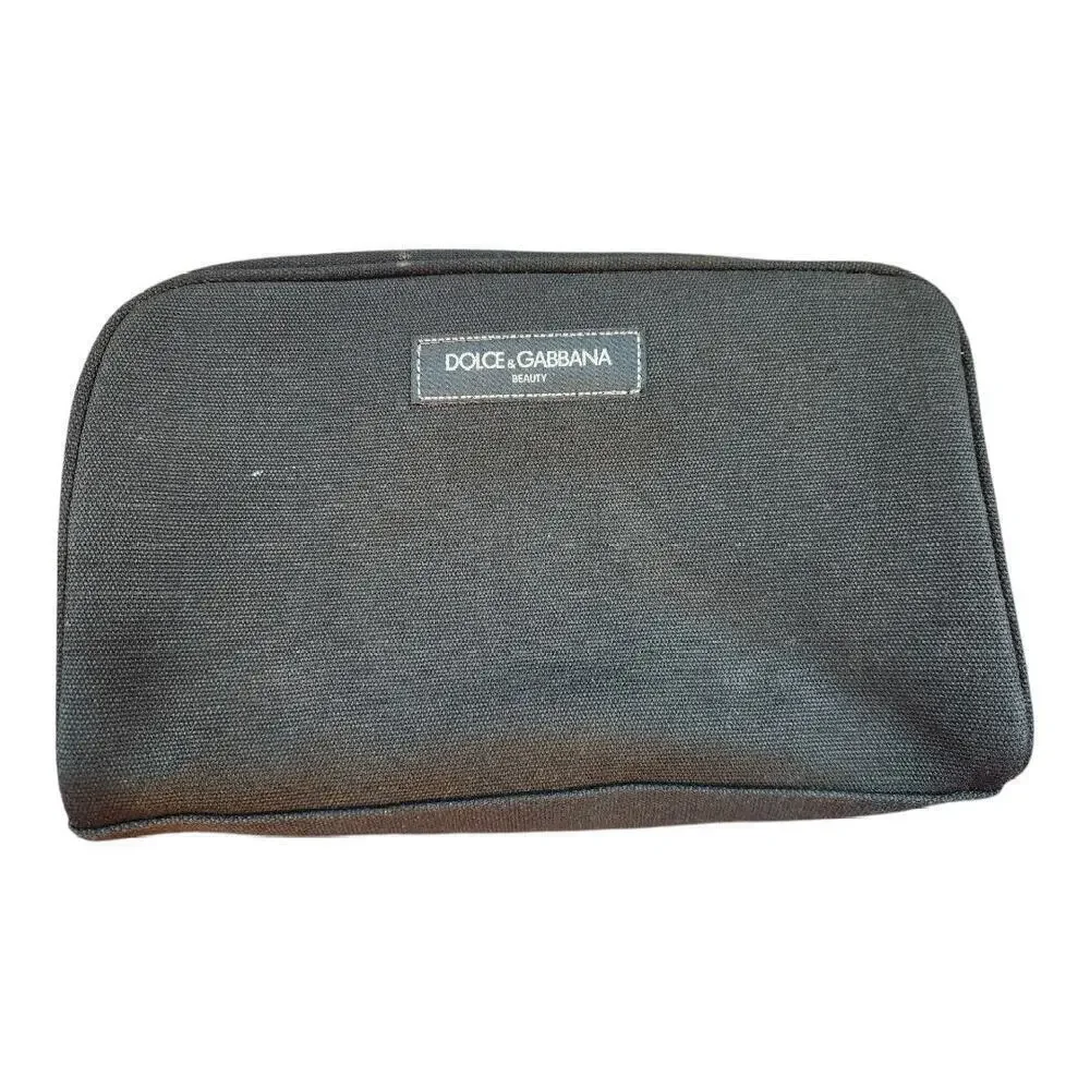Dolce‎ & Gabbana black toiletry bag beauty makeup cosmetic case zip pouch
